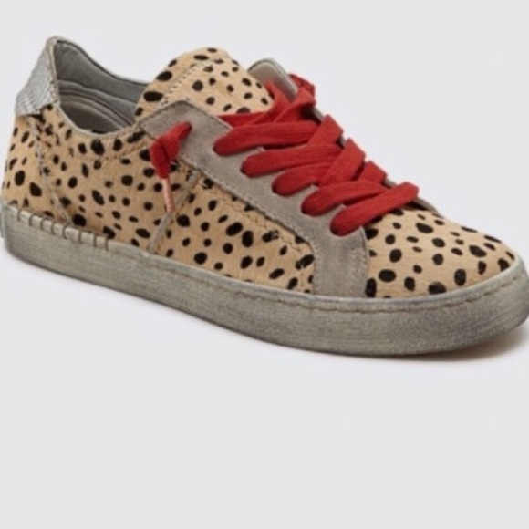 dolce vita leopard sneakers with red laces